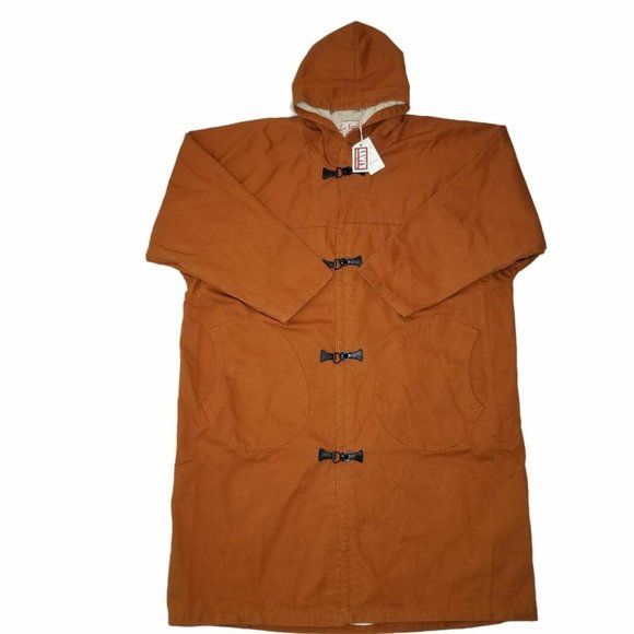 Levis Vintage Clothing Mens 1940s Parka Jacket Size Medium Long Overcoat Brown - Picture 3 of 8